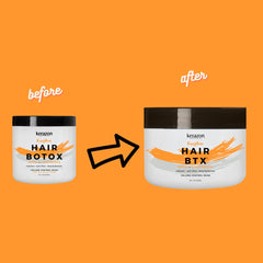 Applying Kerazon BTX Mask on hair shows smoothing potential.