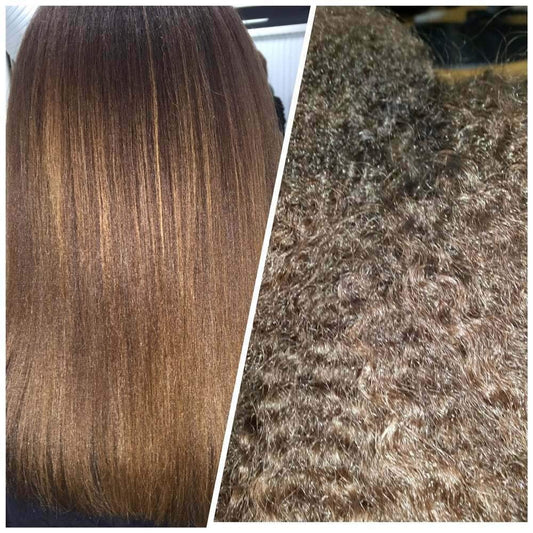 Kerazon Brazilian Keratin Treatment application brush in use for smooth hair
