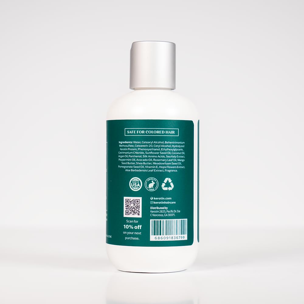 K Kerotin coconut oil jar showing antioxidants and conditioning properties
