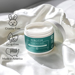 K Kerotin Keratin Freshening Mask indicates 30-minute waiting period for effective conditioning.