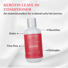 Kerotin Leave-in Conditioner ingredients scene shows shea, mango butters and argan oil.