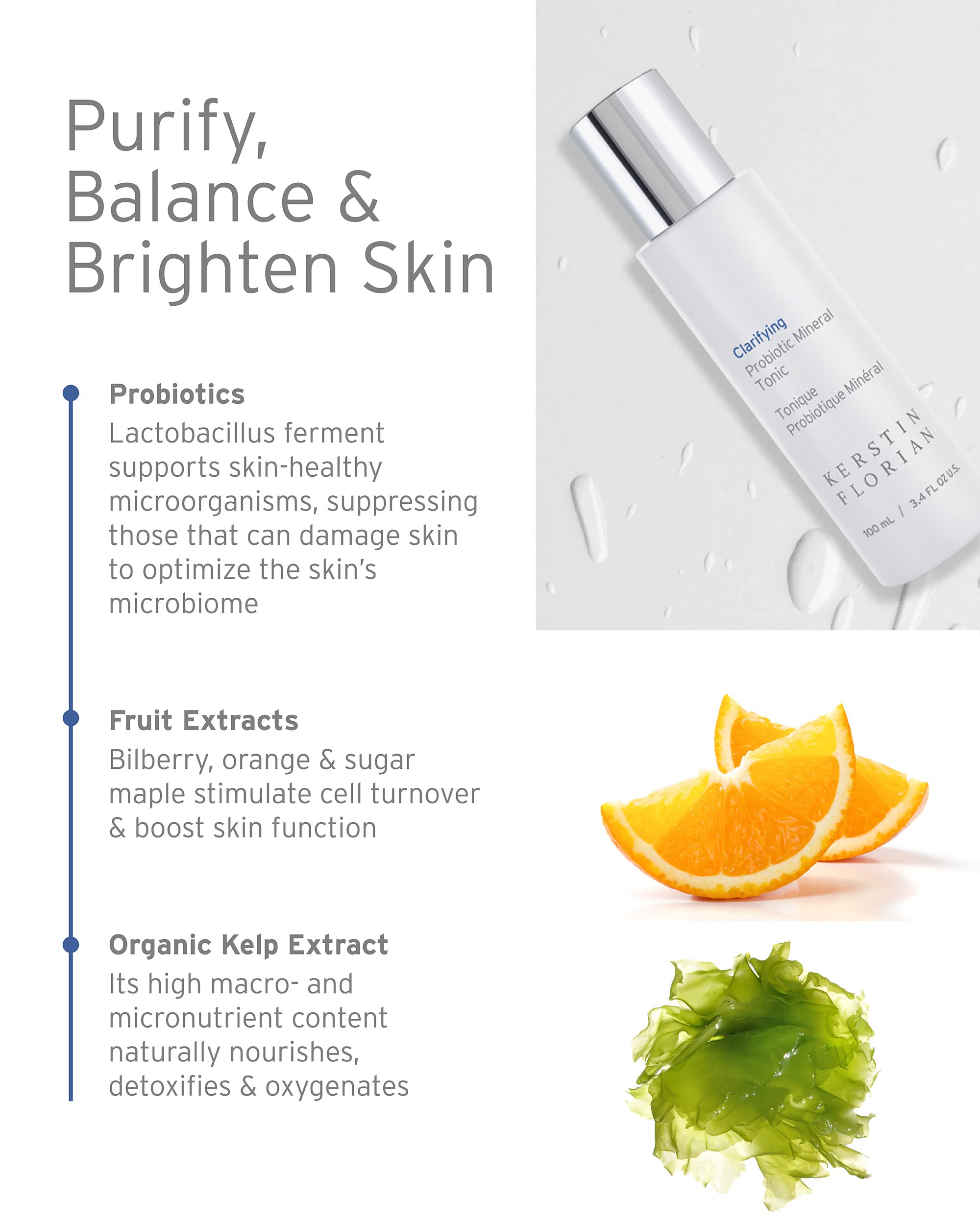 Kerstin Florian Clarifying Probiotic Mineral Tonic close-up reveals probiotic-rich formula and texture