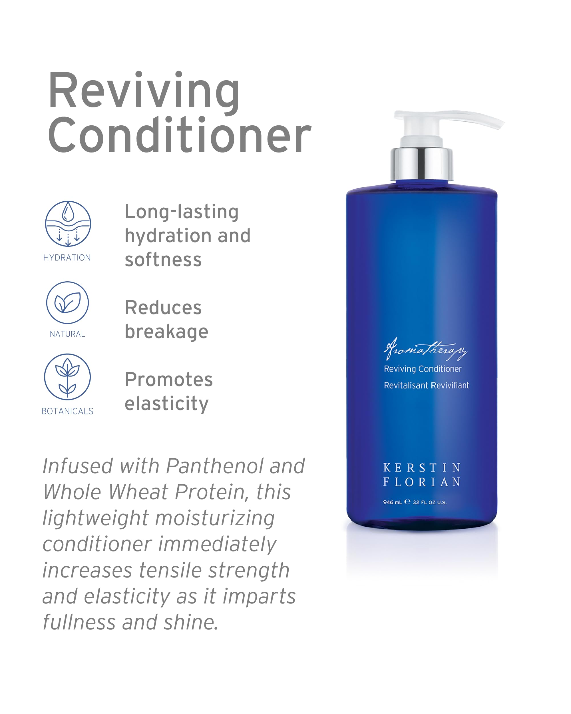 Pump-top bottle of Kerstin Florian Reviving Conditioner for easy daily use.