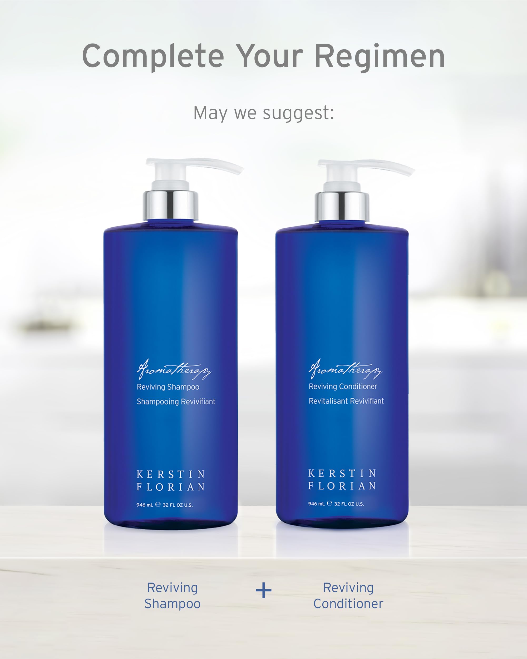 Kerstin Florian Reviving Shampoo on damp hair promotes detangling and shine after washing.