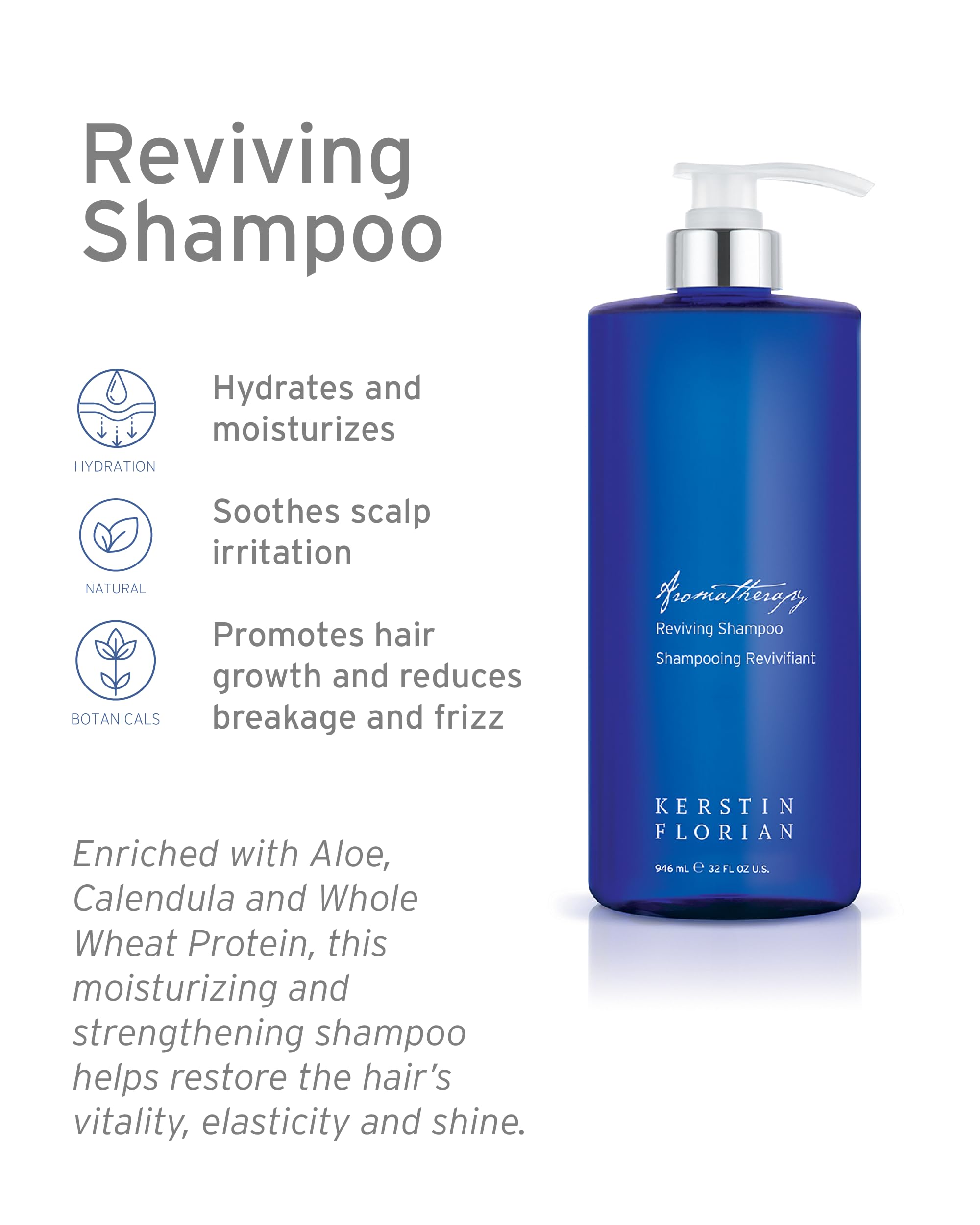 Kerstin Florian Reviving Shampoo pour to start a gentle, nourishing wash for daily use.