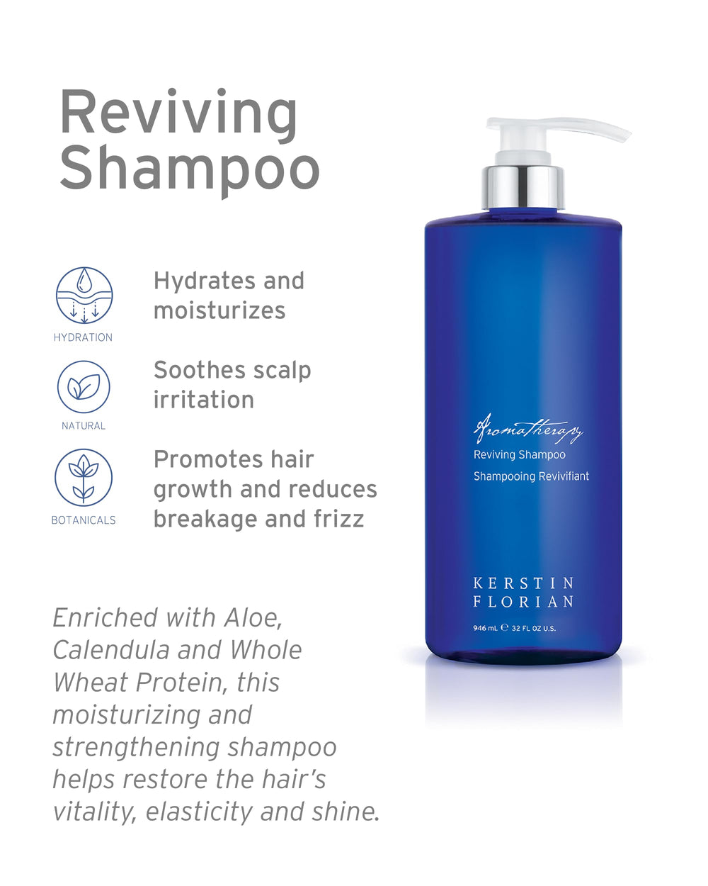 Kerstin Florian Reviving Shampoo pour to start a gentle, nourishing wash for daily use.