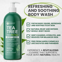 KESMEDIK Tea Tree Body Wash made in the USA with organic ingredients.