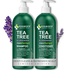 KESMEDIK Tea Tree Lavender Shampoo bottle for a refreshing cleanse and balanced scalp