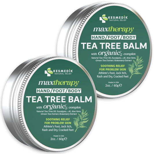 KESMEDIK Tea Tree Oil Balm bottle pour for quick soothing application