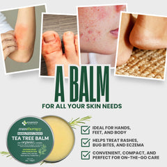 KESMEDIK Tea Tree Oil Balm on skin delivering soothing relief from itching