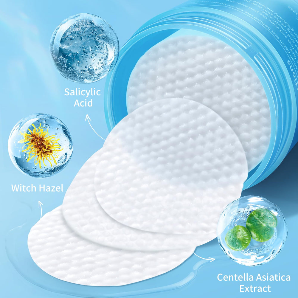 Kestper Salicylic Acid Pads closeup texture showing dual-action exfoliation and soothing botanicals.