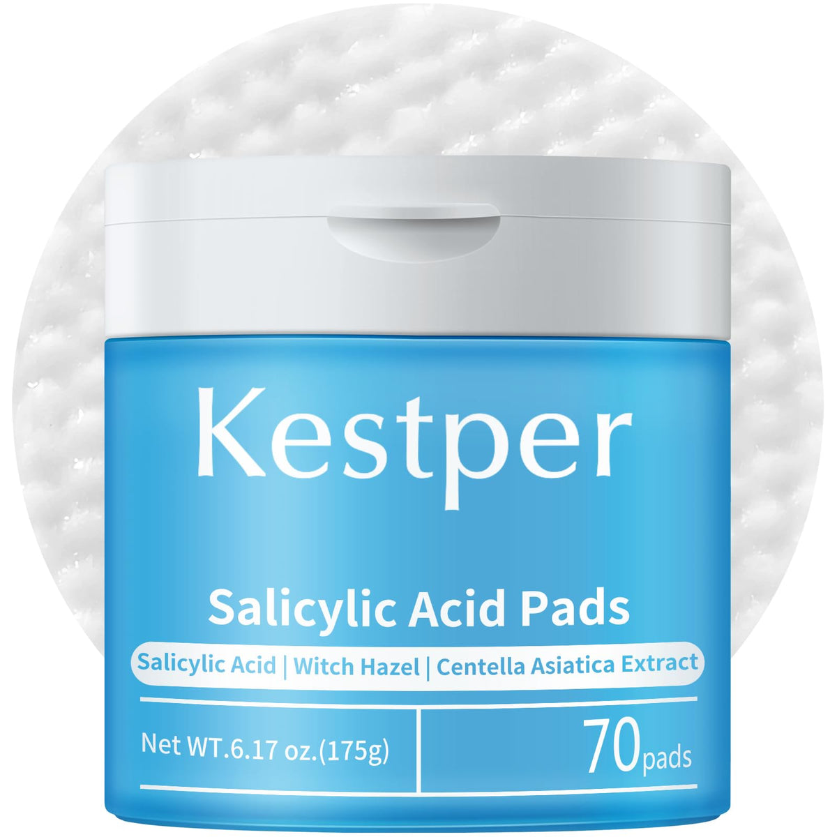 Kestper Salicylic Acid Pads packaging highlighting convenient pore care for daily use.
