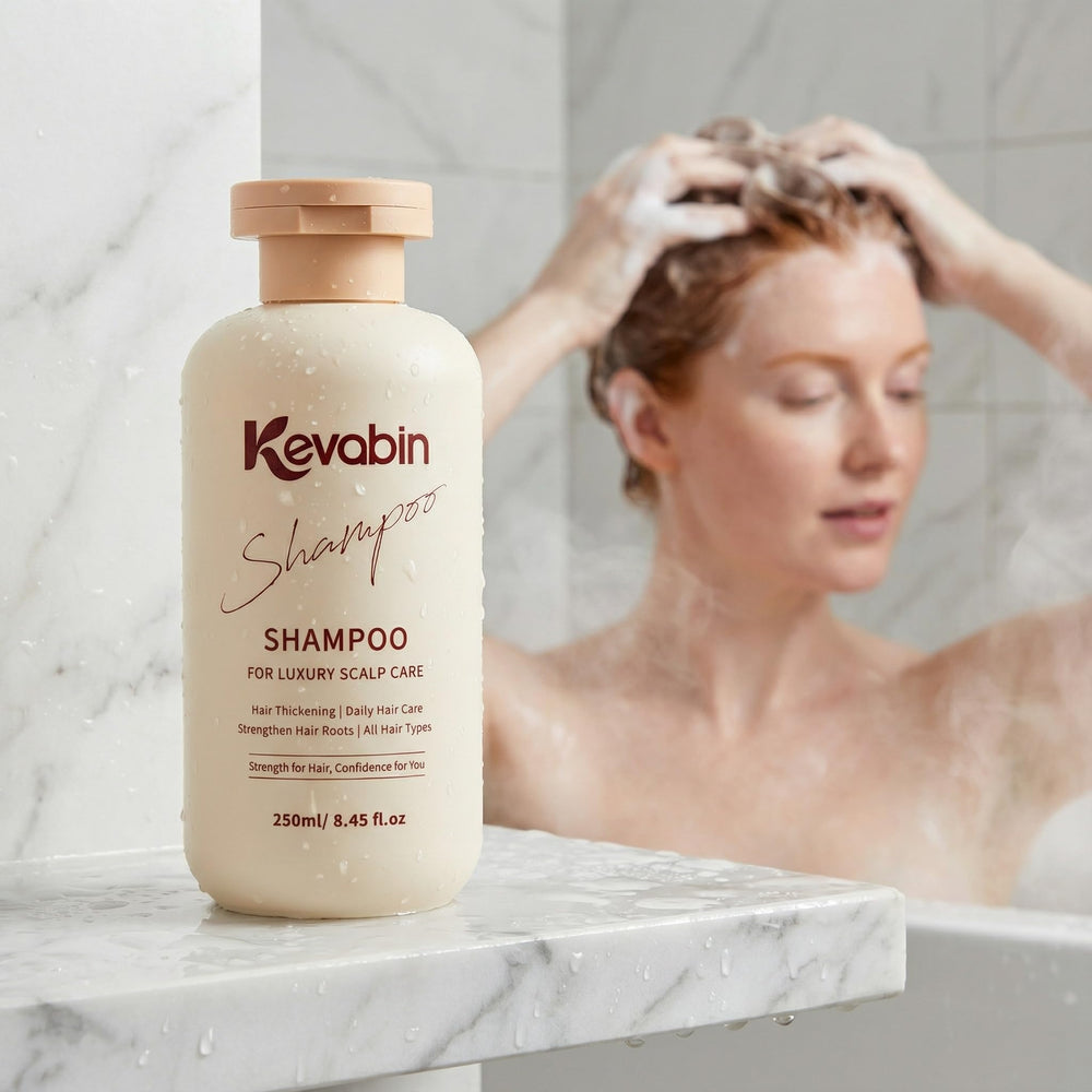 Refreshing scent of Kevabin shampoo during the routine wash.