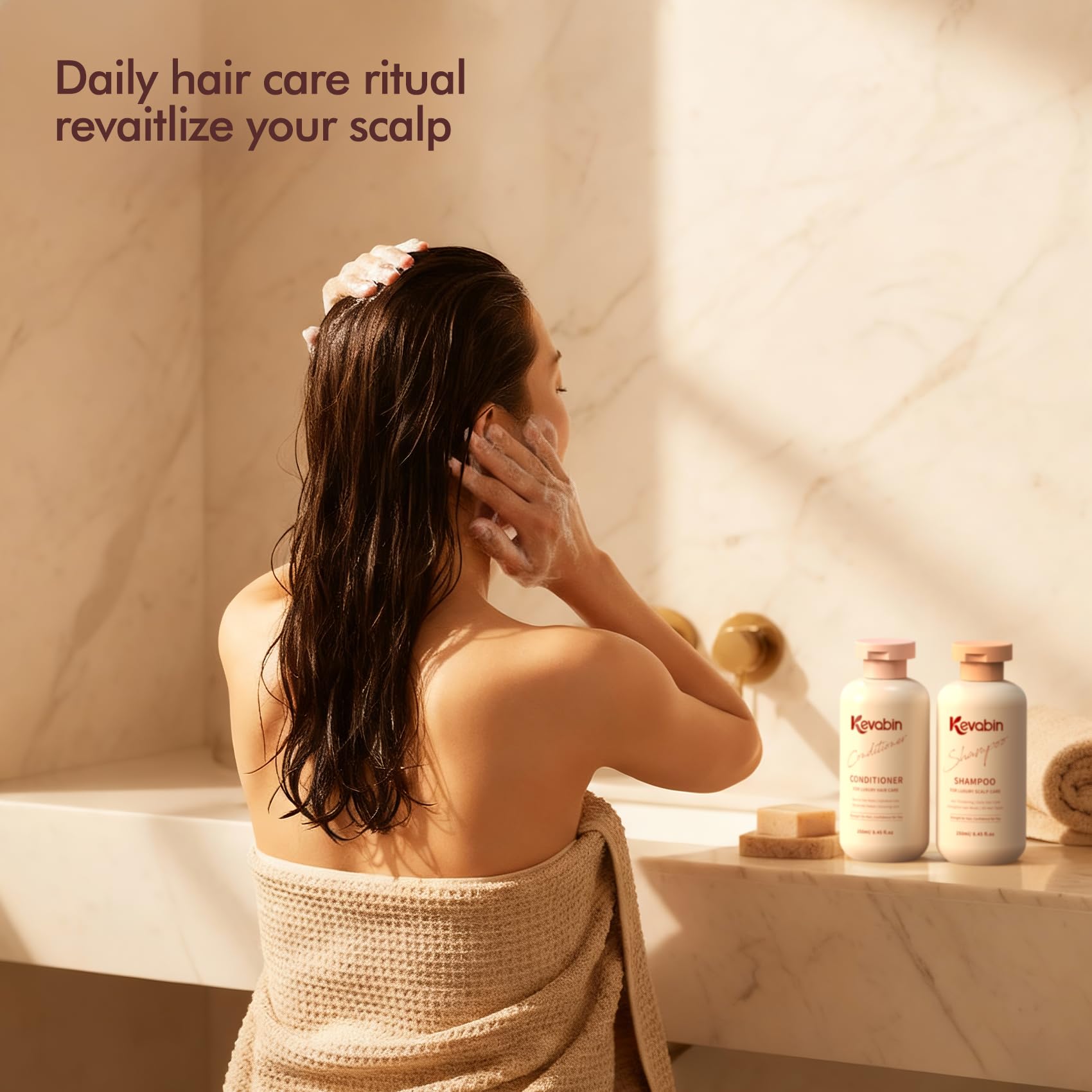 Kevabin hair sheen and fullness preview shows a healthier, styled look.