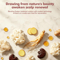 Kevabin mushroom extract nourishment image emphasizes deep conditioning and resilience.