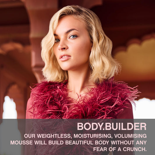 KEVIN.MURPHY BODY.BUILDER mousse texture demonstrating easy application and smooth finish