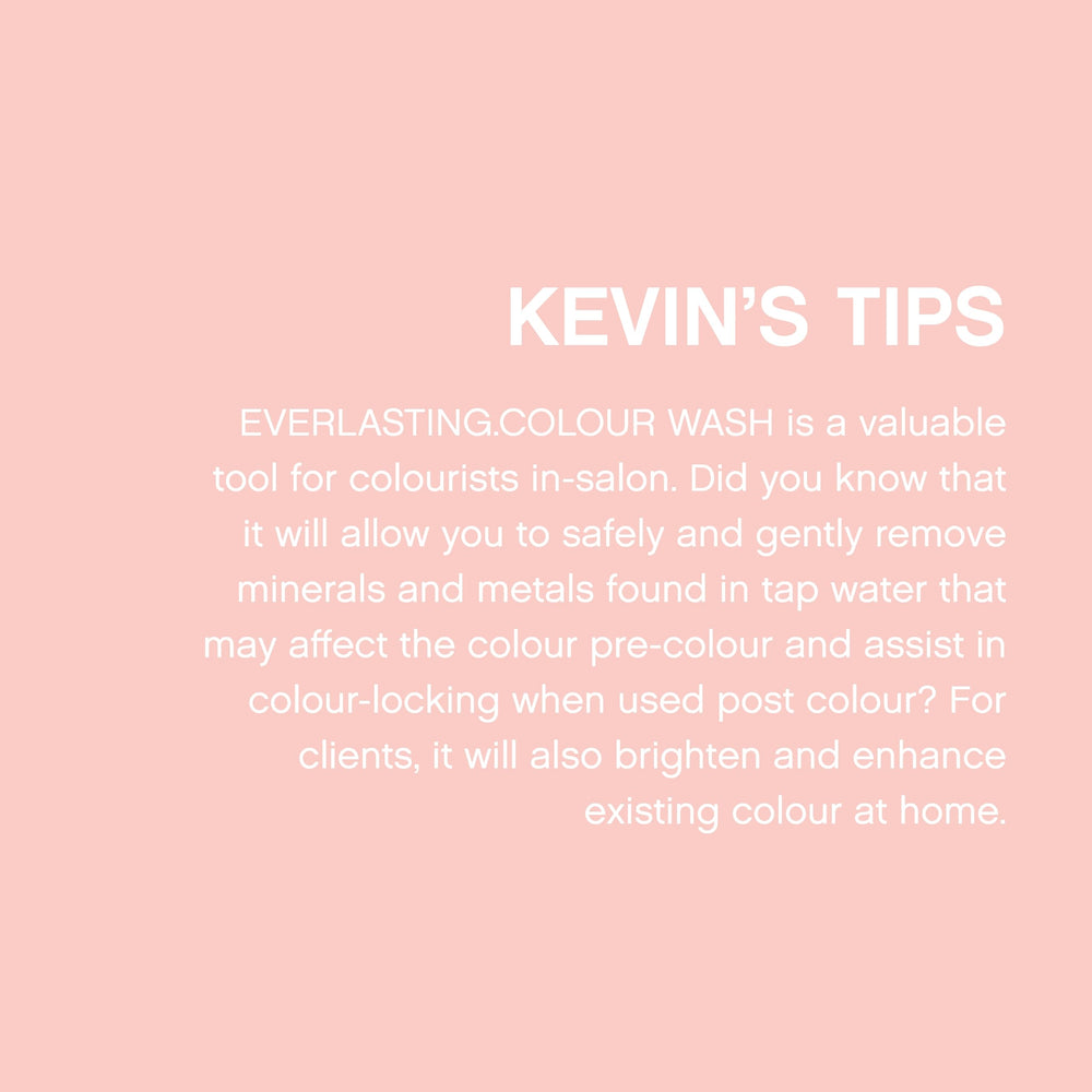 KEVIN.MURPHY Everlasting Colour Wash hard water protection concept illustrates mineral buildup defense