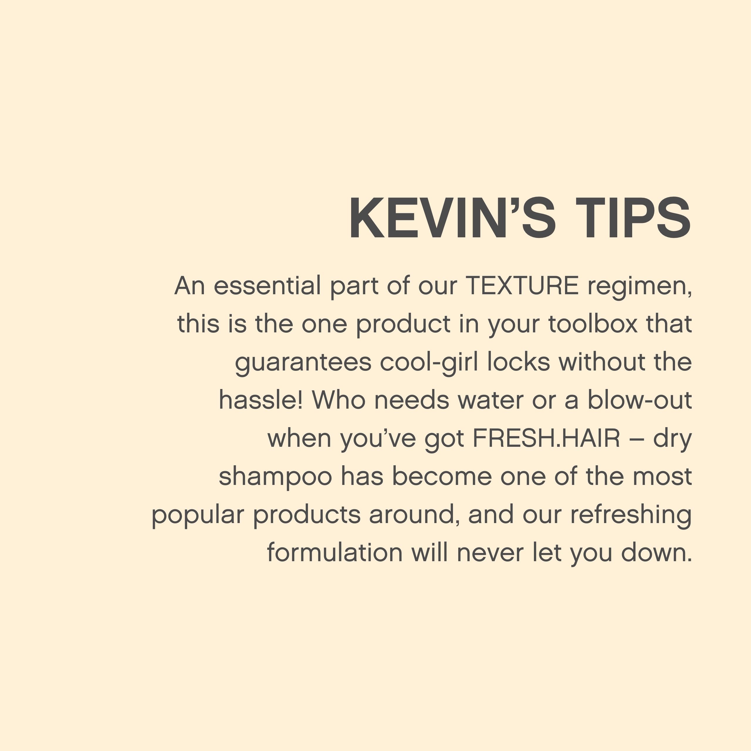 KEVIN.MURPHY Fresh.Hair mist-dispersion during spray application