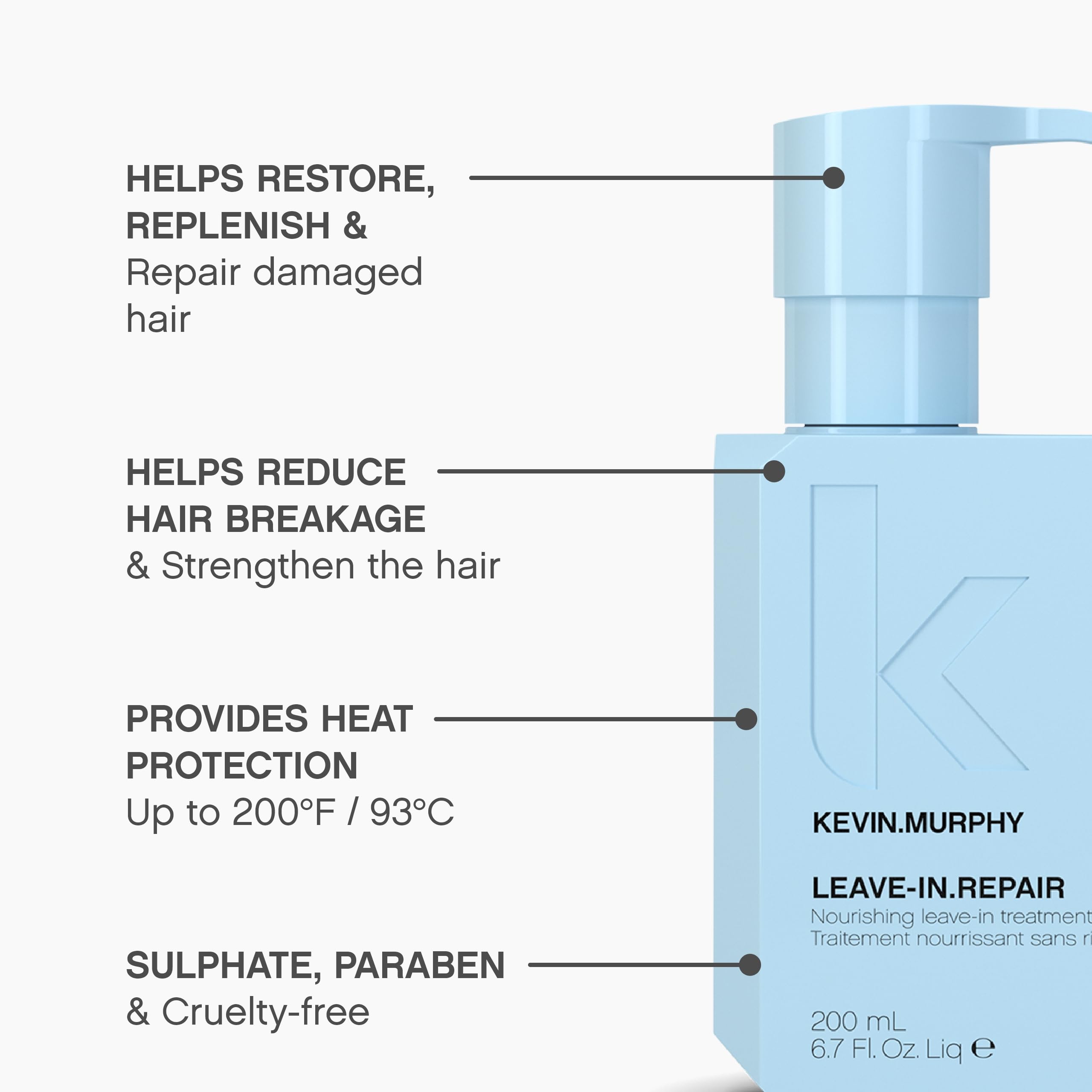 Keratin-rich Leave-In.Repair supports smoother, more resilient strands with natural shine