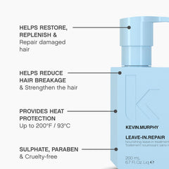 Keratin-rich Leave-In.Repair supports smoother, more resilient strands with natural shine