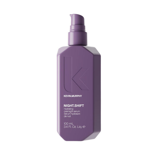KEVIN.MURPHY Night.Shift bottle closeup for overnight hydration and luxury hair care.
