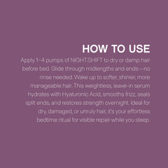KEVIN.MURPHY Night.Shift fresh scent and lightweight feel on hair.