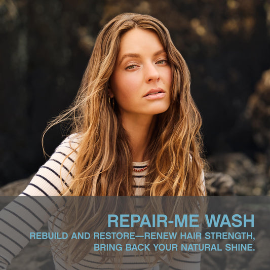 Kevin.MURPHY Repair.Me.Wash pack shot, two-pack moisturizing solution for frizz control.