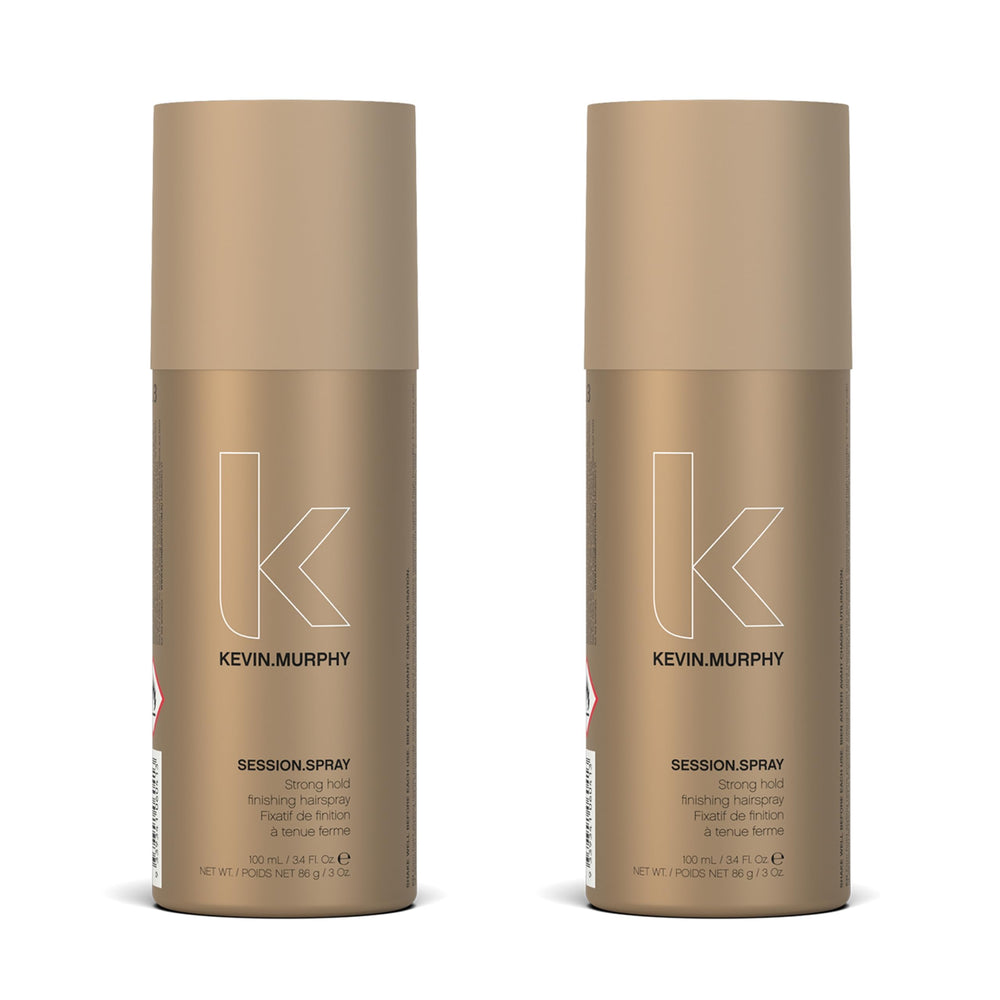KEVIN.MURPHY SESSION.SPRAY bottle close-up showing strong hold for all hair types