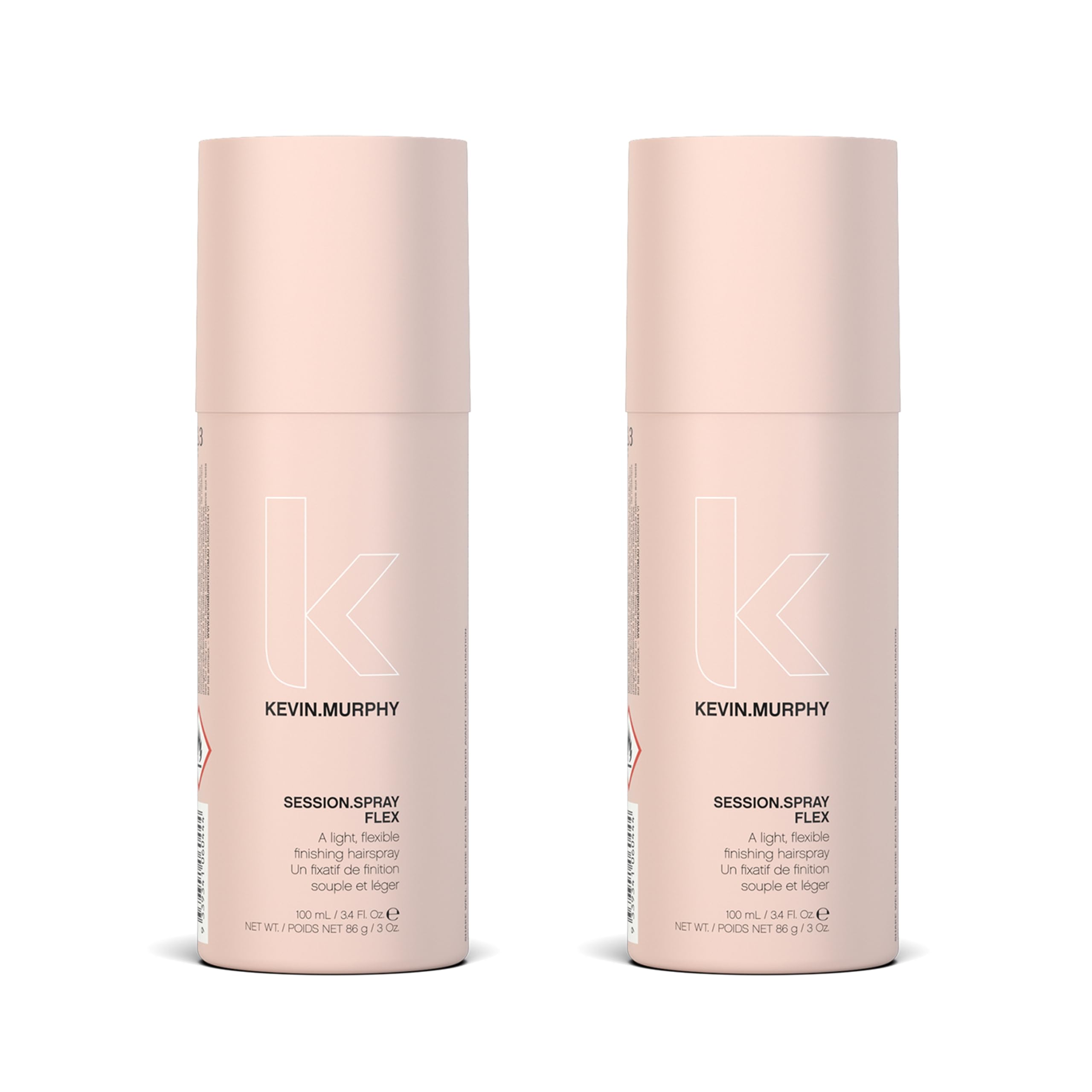 KEVIN.MURPHY SESSION.SPRAY FLEX bottle showing lightweight hold for all hair types
