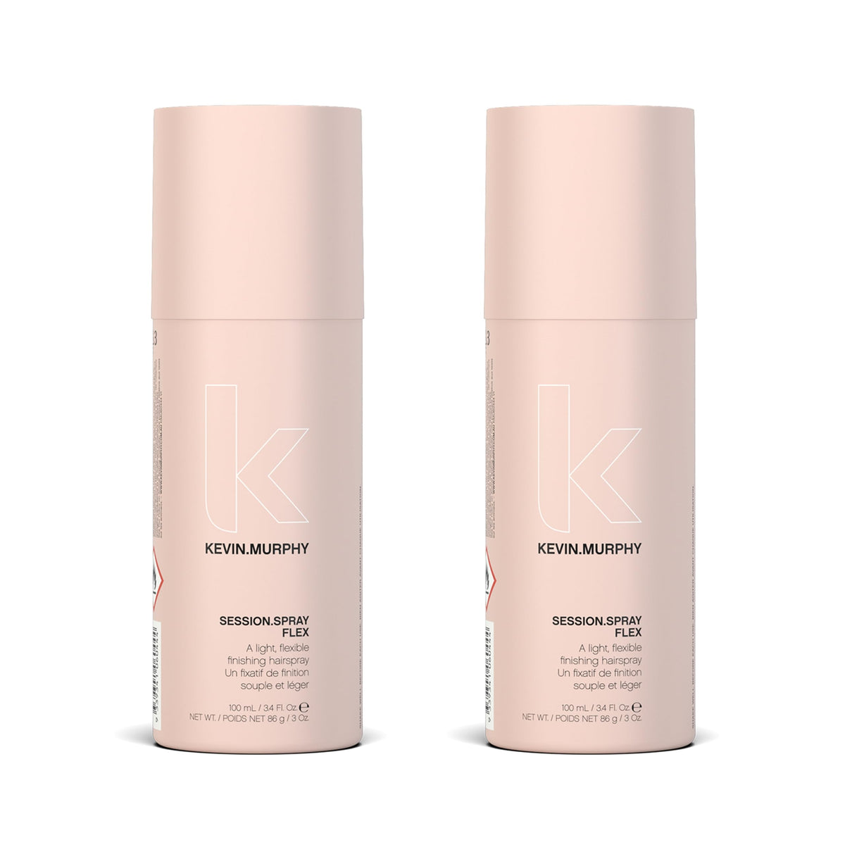 KEVIN.MURPHY SESSION.SPRAY FLEX bottle showing lightweight hold for all hair types