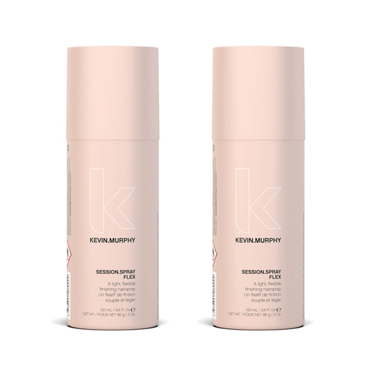 KEVIN.MURPHY SESSION.SPRAY FLEX bottle showing lightweight hold for all hair types