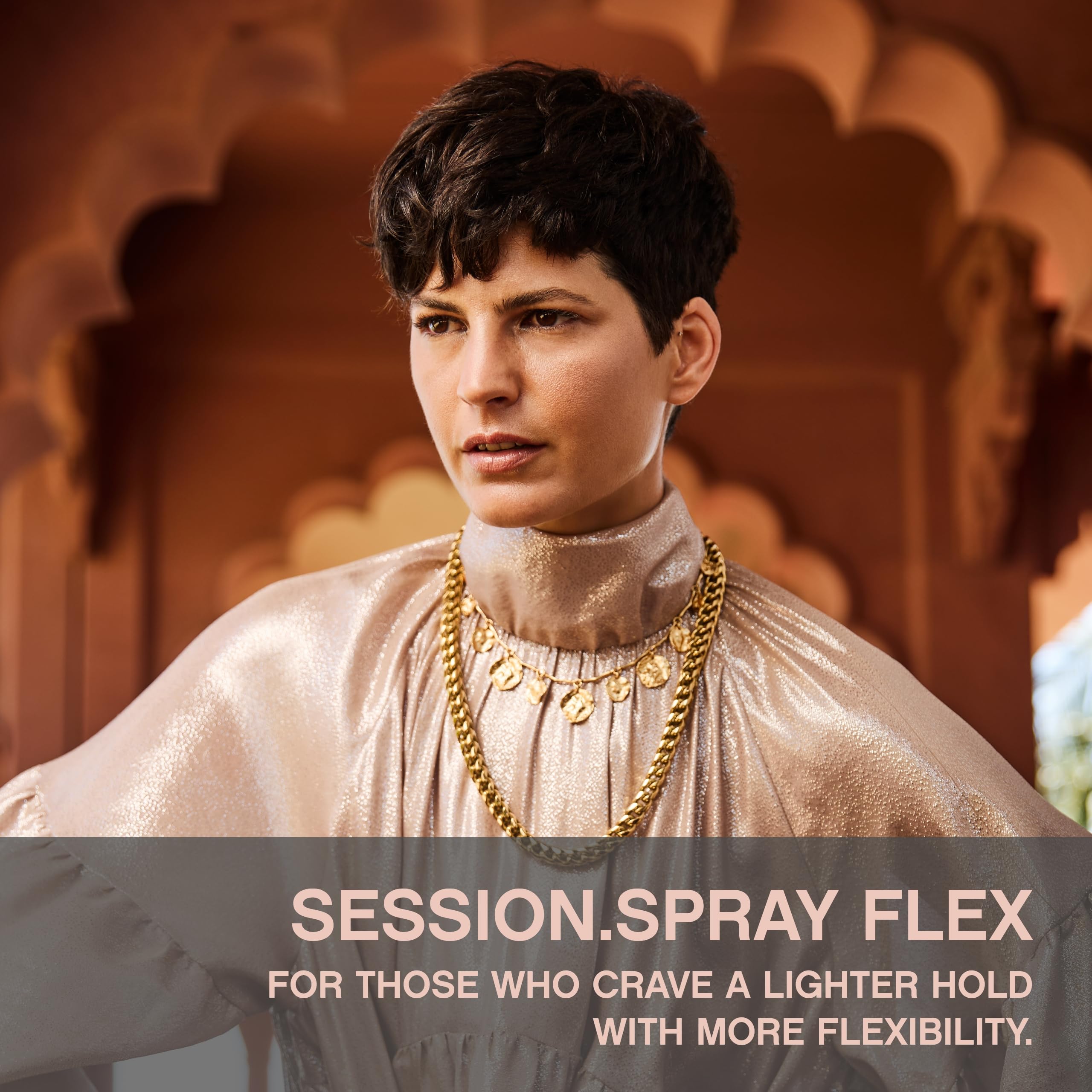 KEVIN.MURPHY SESSION.SPRAY FLEX mist application provides even coverage for flexible styling.
