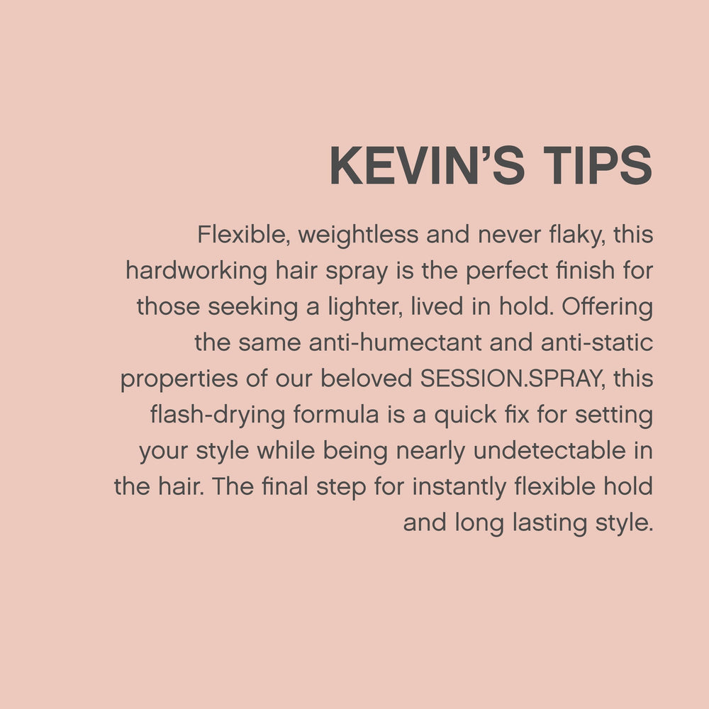 KEVIN.MURPHY SESSION.SPRAY FLEX salon-use bottle ideal for professional looks.
