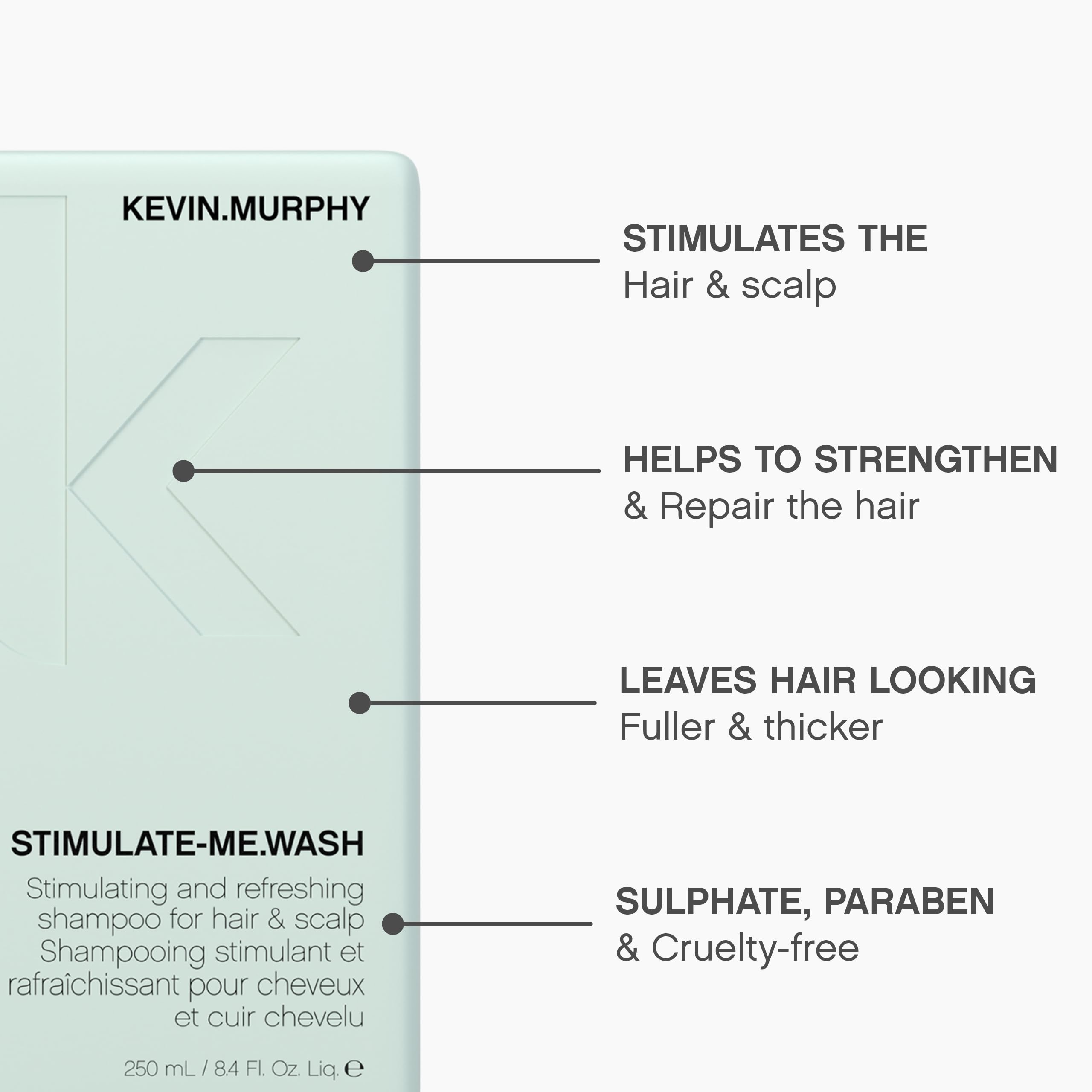 KEVIN.MURPHY Stimulate-Me.Wash rich texture hints at a hair-thickening effect.