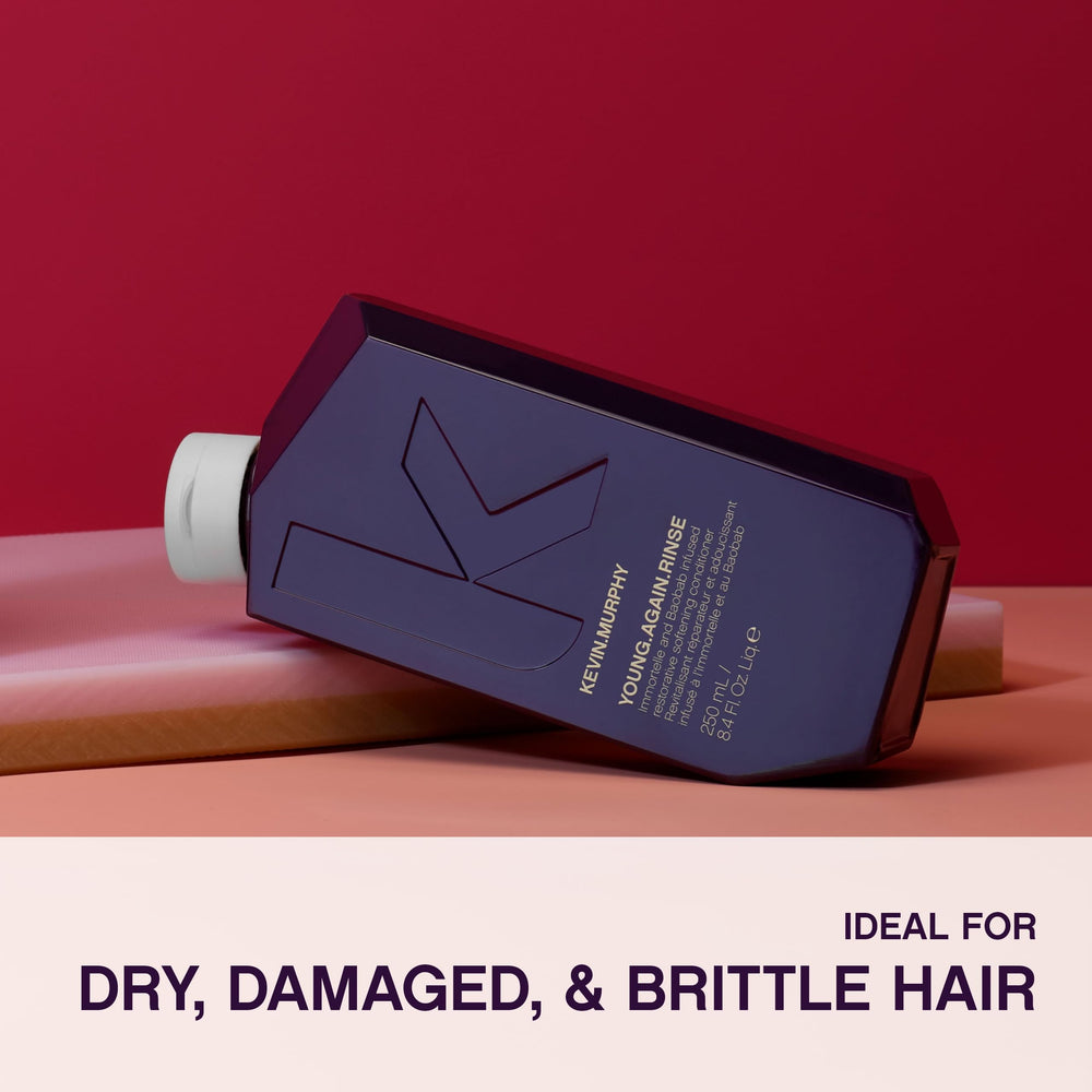 Frizz control and shine improvement on brittle hair with KEVIN.MURPHY YOUNG.AGAIN.RINSE