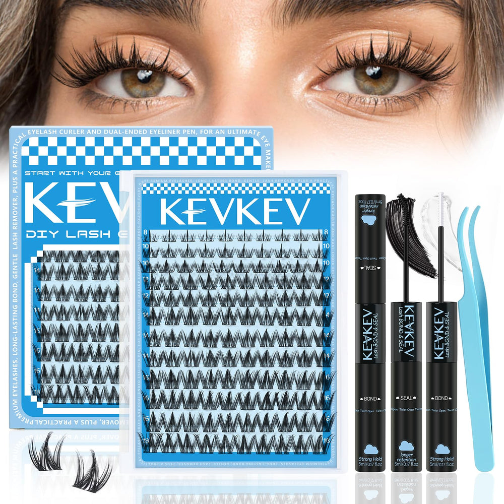 KevKev Fairy Lash Clusters Kit appearance shows soft fibers for a natural lash look.