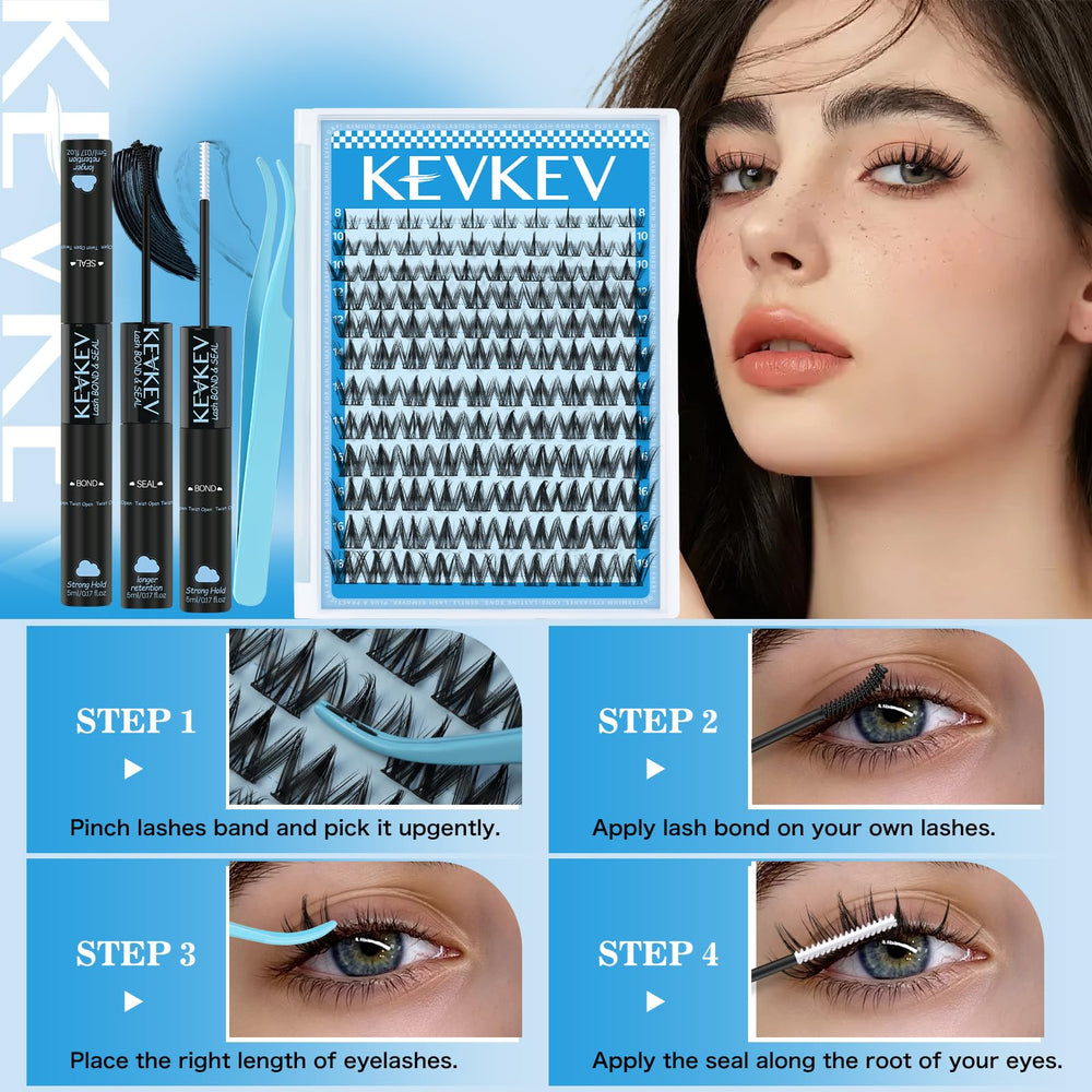 KevKev Soft Fiber Clusters deliver a natural-looking volume and comfortable wear.