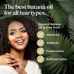 Keyoma Batana Oil 60 mL package on display for home use.
