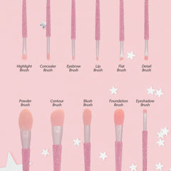 KEYPOWER 11pcs brush set with soft dense synthetic bristles for smooth blending