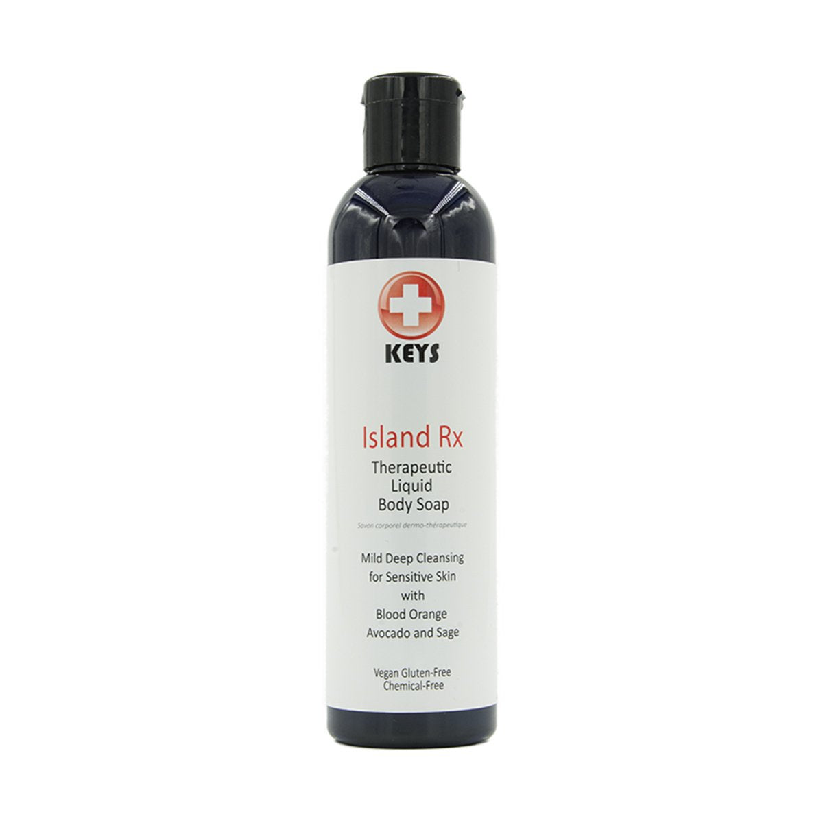 Keys Island Rx bottle pour shows calming aroma and gentle cleanse
