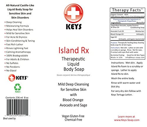 Keys Island Rx lather closeup reveals rich foam and avocado oil nourishment