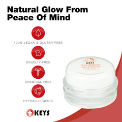 USA-made Keys KPRO Illuminating Eye Cream packaging highlights clean beauty standards.