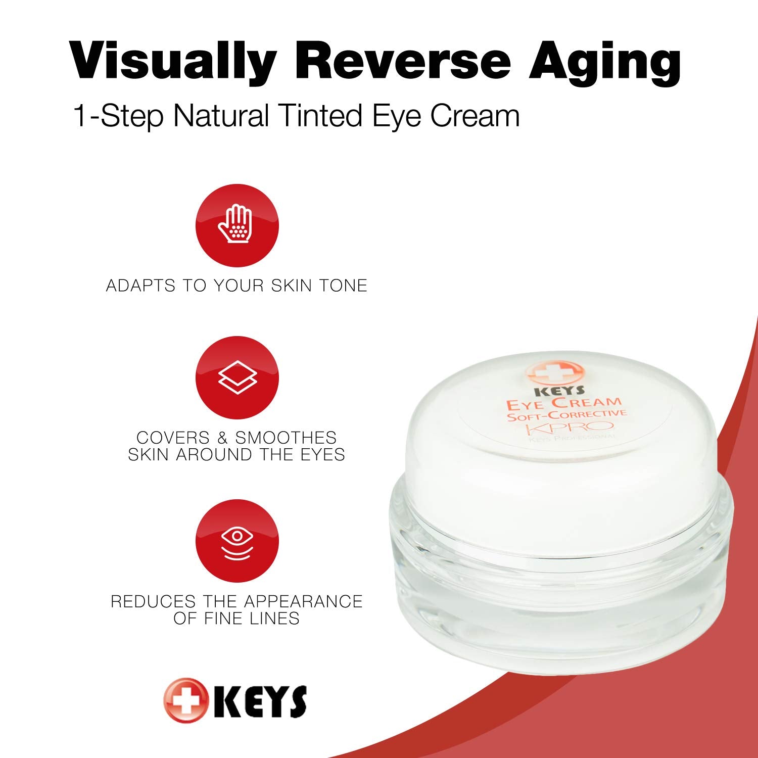 Close-up swirl texture of Keys KPRO Illuminating Eye Cream showing smooth finish.