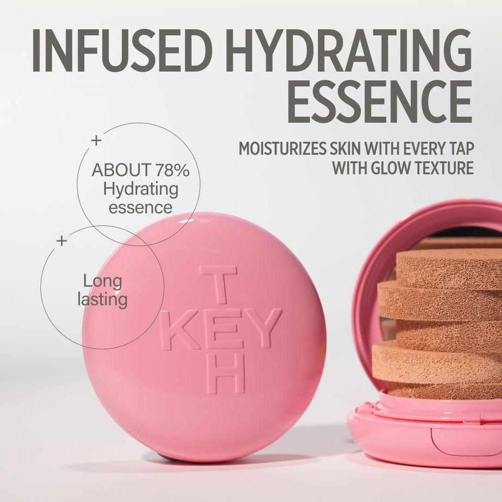 Keyth Pink Magnet Cushion 03 Pure Beige texture swirl close up highlighting moisture essence