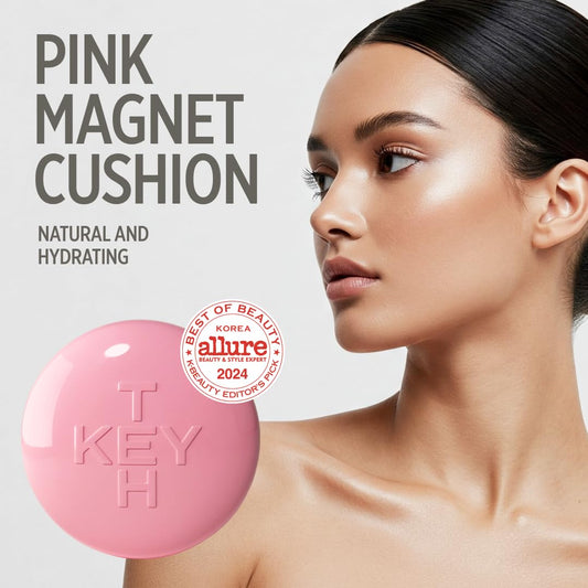 Keyth Pink Magnet Cushion open compact ready for on-the-go application.