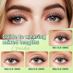 KEYYOU 8-18mm mix lengths lash clusters for versatile styling