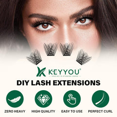 KEYYOU Air Touch D Curl 18mm close-up highlights soft, natural-looking lashes.