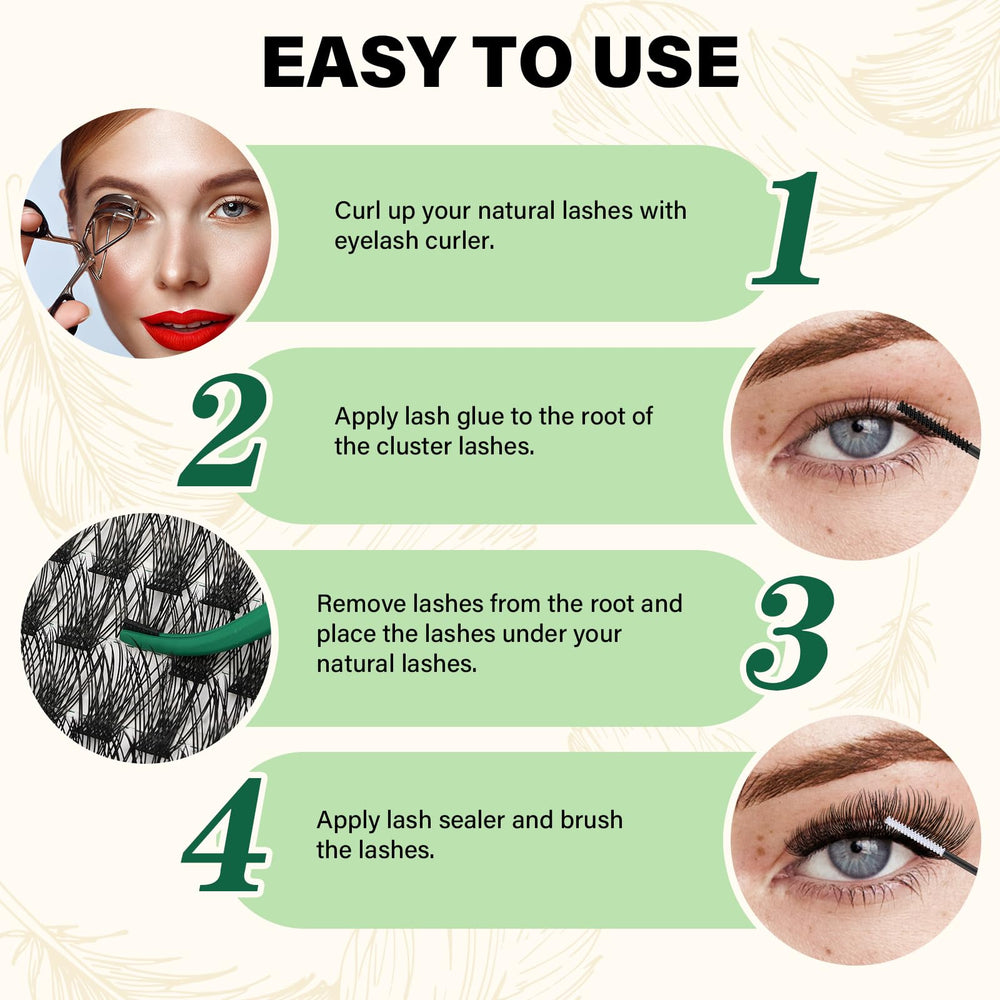 KEYYOU all-day wear lash clusters demonstrate stable wear and lightweight feel.