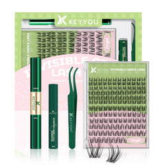 KEYYOU Angel lash clusters kit in-use for a natural, seamless enhancement
