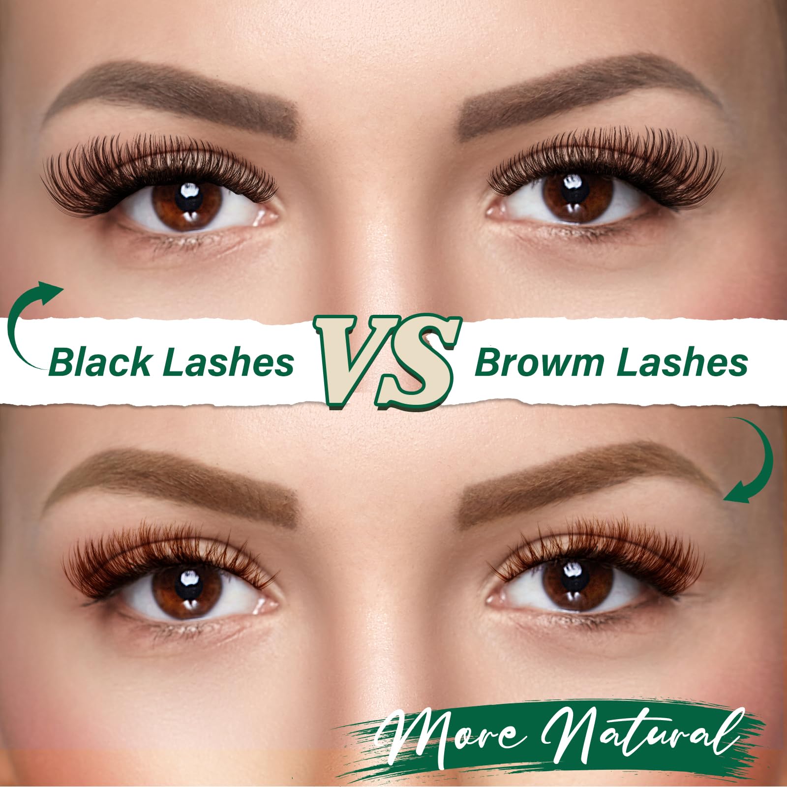 KEYYOU Brown Lash Clusters 6-lengths display shows versatile length options.